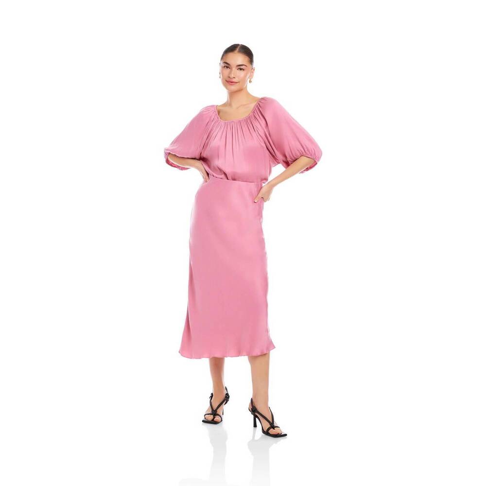 NEW FIFTEEN TWENTY eva bias ankle skirt in peony